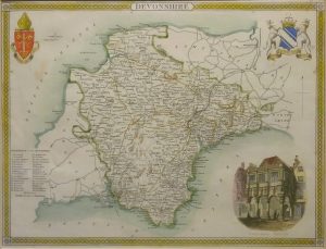 Antique Map of Devon by Thomas Moule