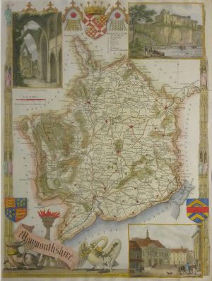 Antique Map of Monmouthshire by Thomas Moule