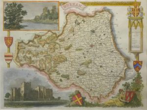 Antique Map of Durham by Thomas Moule