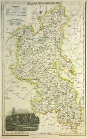 Antique Map of Buckinghamshire by James Pigot