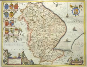 Antique Map of Lincolnshire by Joan Blaeu
