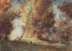 Figures in a Wooded Landscape