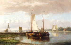 Boats in a Dutch River Landscape 2