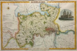 Antique Map of Middlesex by James Pigot