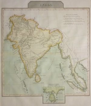 Antique Map of India by Benjamin Davies