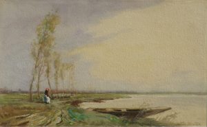 River Scene with Punt