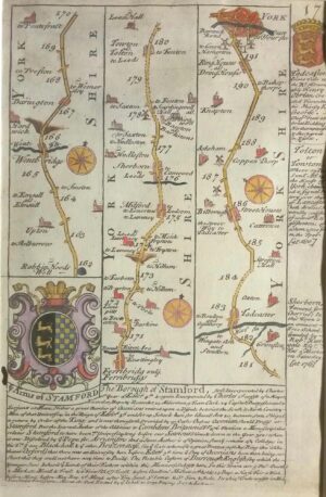 Antique Map of Wentbridge to York, via Tadcaster by Owen & Bowen