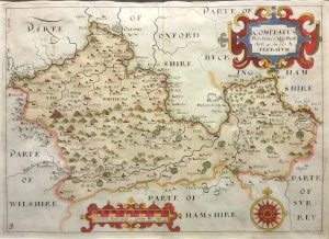 Antique Map of Berkshire by Saxton/Hole