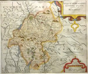 Antique Map of Westmorland by Saxton/Kip