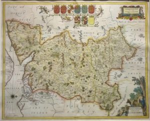 Antique Map of Hampshire by Jan Jansson