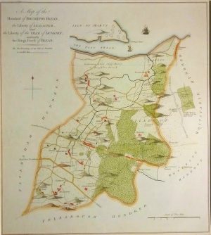Antique Map of A map of the Hundred of Boughton Blean, (Hernhill, Seasalter, Graveney) by Bayly