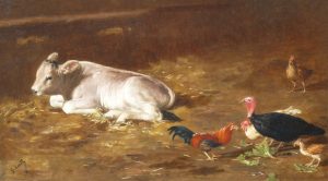 Resting Calf & Birds