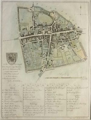 Antique Map of Plan of Dorchester by Bayly