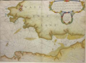 Antique Map of South Wales by William Blaeu