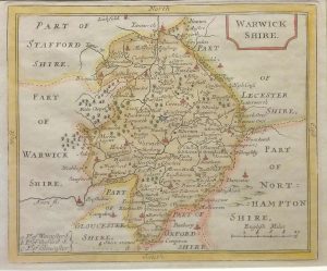 Antique Map of Warwickshire by John Seller