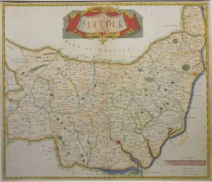 Antique Map of Suffolk by Robert Morden