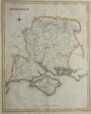 Antique Map of Southampton by Creighton & Walker