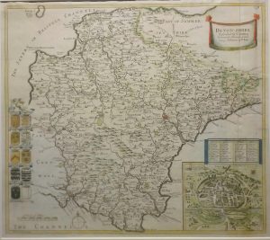 Antique Map of Devon by Saxton/Lea