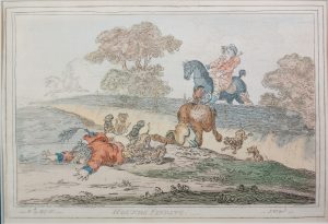 Hounds Finding, Hounds Throwing off, Hounds in Full Cry, Coming in at the Death;Set of 4 caricatures