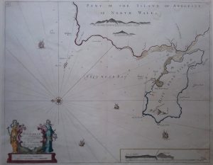 Antique Map of Holyhead by Capt. Grenville Collins