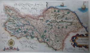 Antique Map of North Riding Yorkshire by Saxton/Hole