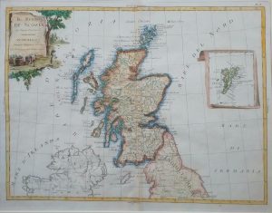 Antique Map of Il Regno Di Scozia, Kingdom of Scotland by Antonio Zatta