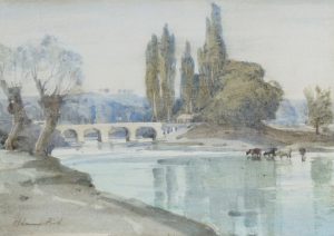 Cattle by a River, near Avignon, France