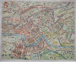 Antique Map of Rome, Italy by Franz Schott