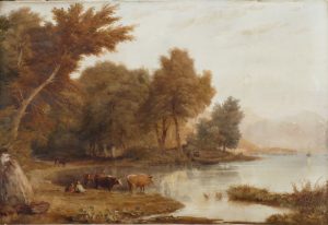 Cattle watering by an Estuary