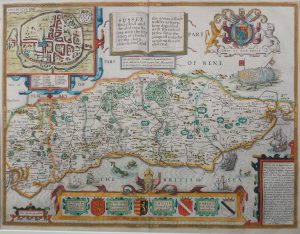 Antique Map of Sussex by John Speed