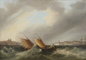 Fishing Boats in a Rough Sea