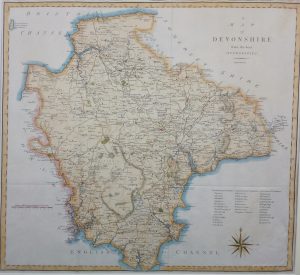 Antique Map of A map of Devonshire from the Best Authorities by John Cary