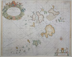 Antique Map of The Islands of Scilly by Capt. Grenville Collins