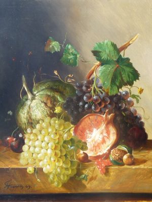 Still Life with Grapes and Pomegranate