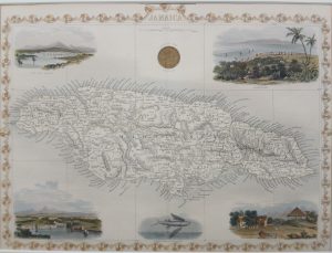 Antique Map of Jamaica by John Tallis