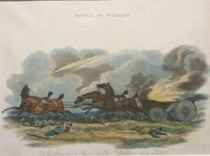 Battle of Waterloo: An Ammunition Waggon on fire