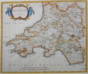 Antique Map of South Wales