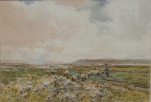 Shepherd & Flock on a Heath
