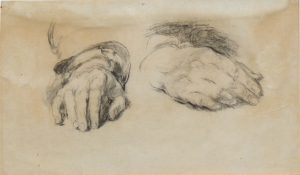 Study of hands for a portrait of Lord Kelly (Kellie)