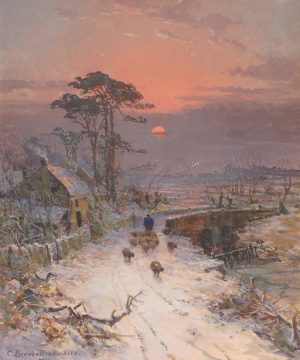 Shepherd & Flock on a Winter’s Eve