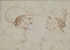 Caricatures of a Farmer and His Wife