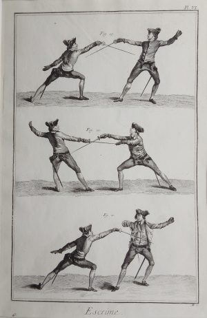 Fencing duelling – Escrime plate 06
