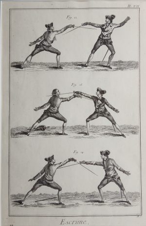 Fencing duelling – Escrime plate 07