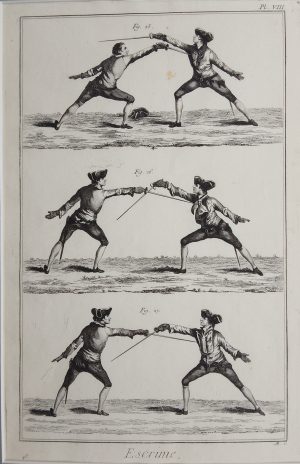 Fencing duelling – Escrime plate 08