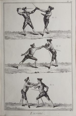 Fencing duelling – Escrime plate 12