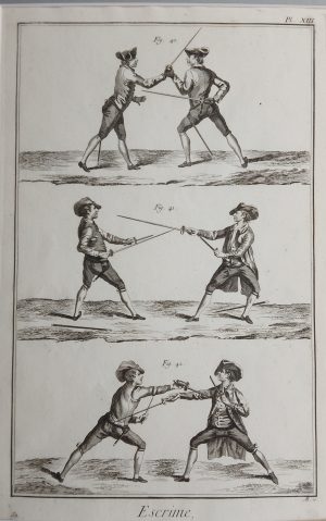 Fencing duelling – Escrime plate 13