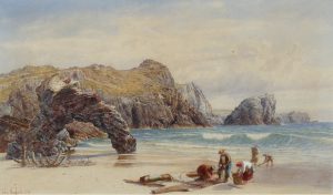 Figures Salvaging Wreckage