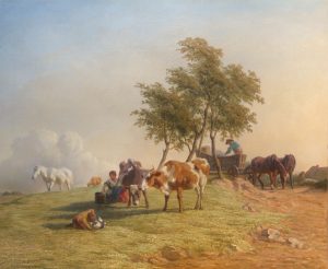 Pastoral Scene with Milkmaid & Cattle
