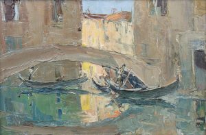 Venetian Scene with Gondolas