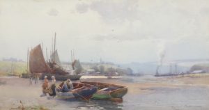 Fisherfolk & Boats on an Estuary